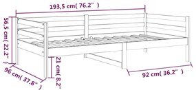 Sofá-cama 90x190 cm madeira de pinho maciça castanho mel