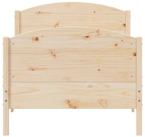 Estrutura de cama com cabeceira 90x190 cm pinho maciço