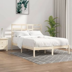 Estrutura de cama sem colchão 140x200 cm madeira maciça