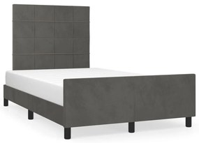 vidaXL Estrutura de cama sem colchão 120x190 cm Veludo cinza escuro