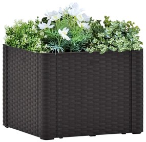 vidaXL Vaso/floreira c/ sistema rega automática 43x43x33cm antracite