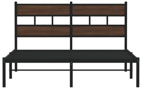 Cama sem colchão com cabeceira 137x190 cm carvalho castanho