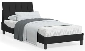 Cama com colchão 90x200 cm veludo preto