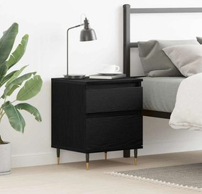 Criado-mudo vidaXL Preto Carvalho 40x35x50 cm Madeira de Engenharia