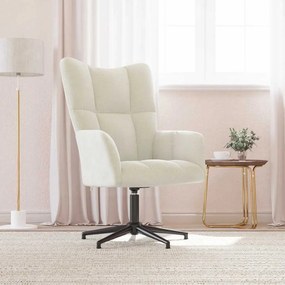 vidaXL Cadeira de descanso veludo branco nata
