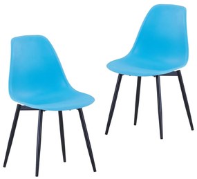 Cadeiras de jantar 2 pcs PP azul