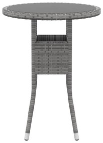 5 pcs conjunto lounge para jardim vime PE cinzento