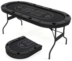Mesa de pôquer dobrável de 1,8 m para jogo de lazer de cassino Blackjack Texas Hold'em - Verde