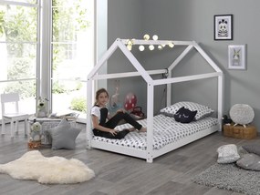 Cama criança Casa CABANE (90x200cm) + Estrado Branca