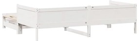 Sofá-cama com gavetão e gavetas sem colchão 80x200 cm branco