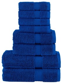 8pcs Conjunto toalhas banho premium SOLUND 600 gsm azul