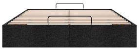 Estrutura de cama otomana sem colchão 140x200 cm tecido preto