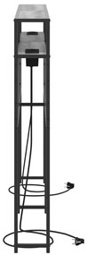Cabeceira de armazenamento com cabeceira Cinza sonoma 200 cm