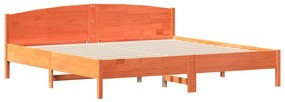 Cama sem colchão 200x200 cm pinho maciço castanho-mel