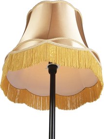 Candeeiro de pé retro preto com cúpula dourada - Simplo