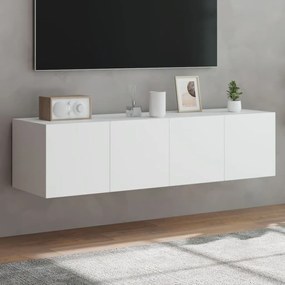 vidaXL Móveis de parede p/ TV com luzes LED 2 pcs 60x35x31 cm branco