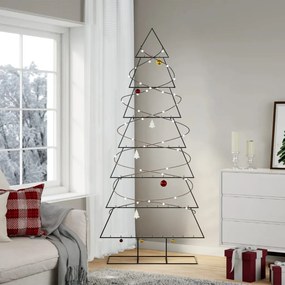 vidaXL Árvore de Natal para decoração 210 cm metal preto