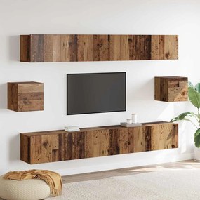vidaXL Conjunto de Armários de TV com 6 Peças Madeira Envelhecida