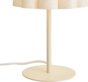 Candeeiro de Mesa Japandi Bege com Abajur de Tecido 35cm - Jenni