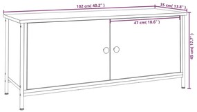 Móvel de TV Iris com 2 Portas de 102 cm - Cinzento - Design Moderno
