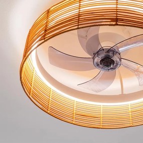 Ventoinha de teto EnergySilence LampAero 600 Natur Design de design com motor DC, com uma potência de 20 W