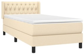 Cama com molas/colchão 90x190 cm tecido cor creme