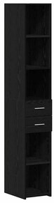 Highboard Preto Carvalho 30x42,5x185 cm Madeira de engenharia