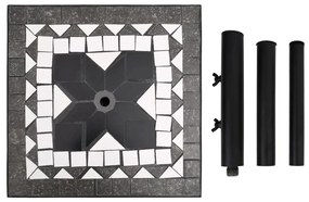 Base p/ guarda-sol quadrada 12 kg preto e branco