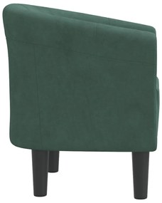 Poltrona veludo verde-escuro
