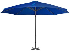 Guarda-sol cantilever com poste alumínio 300 cm azul ciano