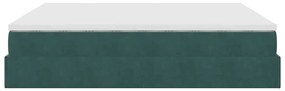 Estrutura de cama otomana com colchão 160x200 cm verde escuro