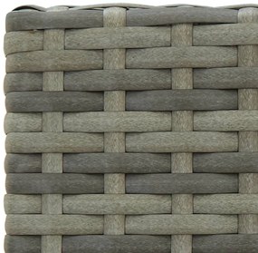 3 pcs conj, de bar exterior c/ apoio de braços vime PE cinzento