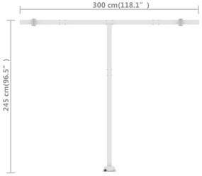 Toldo retrátil manual independente 300x250 cm cor creme