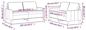 2 pcs conjunto de sofás com almofadões veludo cinzento-escuro