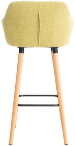 Banco de bar Grant em tecido e com estrutura de Cor Natural 55 x 99 x 46 cm Verde claro