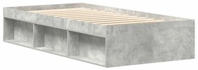 Estrutura de cama solteiro 75x190 cm cinzento cimento