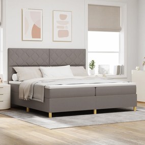 vidaXL Cama Box Spring com Colchão Taupe 200x200 cm Tecido