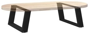 Pés para mesa de centro em formato de U, 2 peças, preto, 70x(30-31) cm