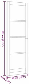 Porta Interior 'ORKDAL'Branca 78x232x4 cm de Pinho Sólido