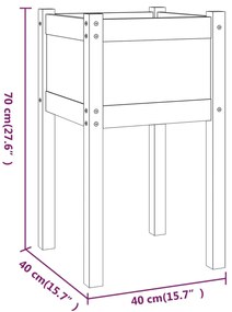 Vasos/floreiras de jardim 2 pcs 40x40x70 cm cm pinho maciço