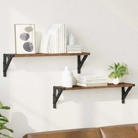 vidaXL Prateleiras de Parede 2 pcs Madeira Antiga 60 x 15 x 15,5 cm