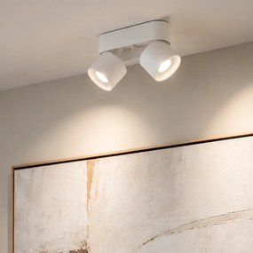 Foco de Superfície Moderno Branco GU10 50mm 2 Luzes Inclinável - Echo