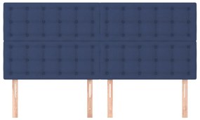 Cabeceira de cama 4 pcs tecido 100x5x78/88 cm azul