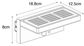 Candeeiro de parede exterior cinzento escuro incl. LED e solar - Sunnie Moderno