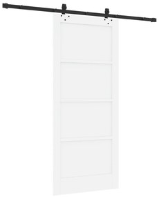 Porta Deslizante vidaXL com Conjunto de Ferragens Branca 86x198.5 cm M