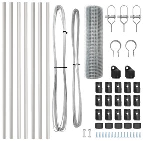 Conjunto de Postes de Cerca 2 Unidades Aço Galvanizado 10 x 0,5 m