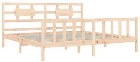 Cama sem colchão 200x200 cm madeira de pinho maciça