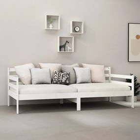 Sofá-cama com colchão 90x200 cm pinho maciço branco