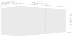 Móveis de TV 4 pcs 80x30x30 cm contraplacado branco