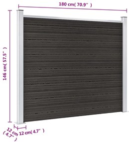 Painel de cerca 180x146 cm WPC cinzento